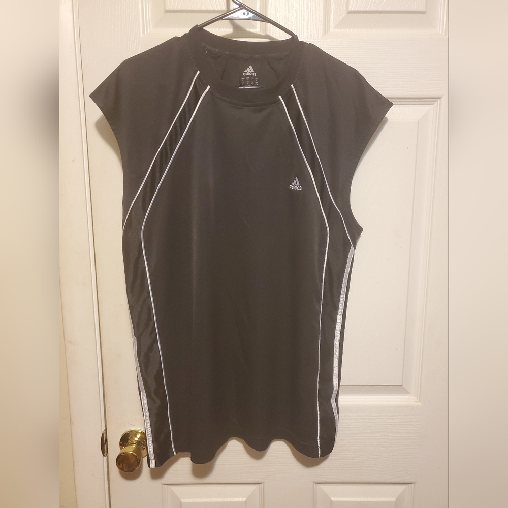 Adidas Black and White Sleeveless Top